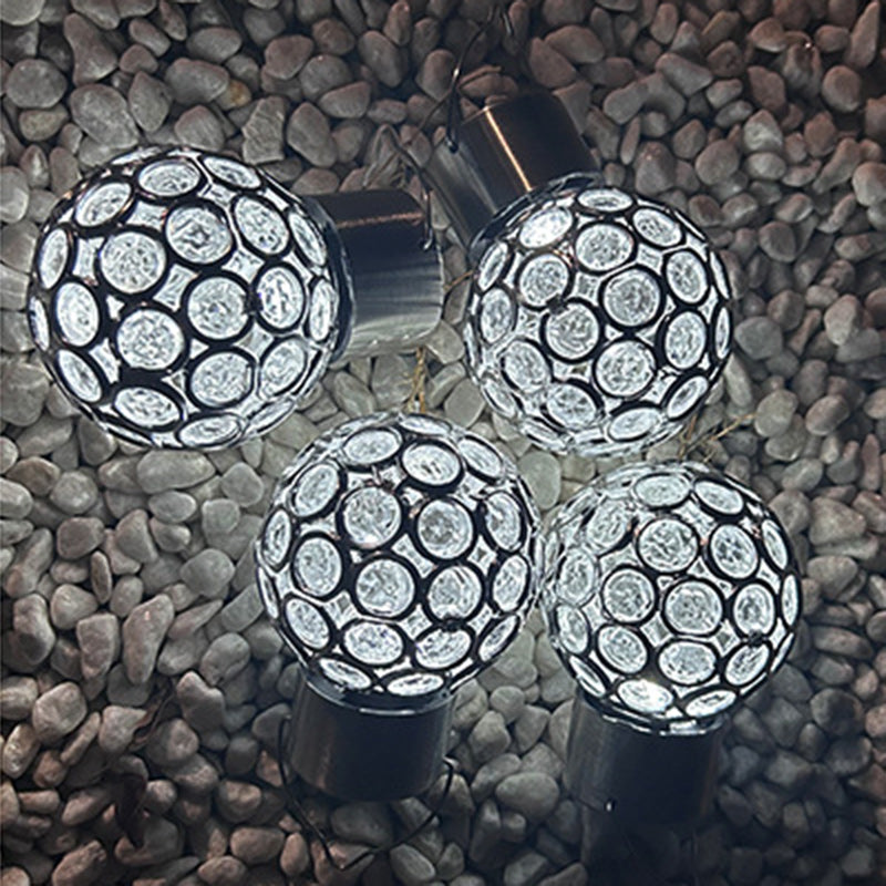 Zeitgenössische kreative solarbetriebene wasserdichte hohle Kugel aus ABS-Kunststoff hängende LED-Außenleuchte Landschaftsbeleuchtung für den Garten 