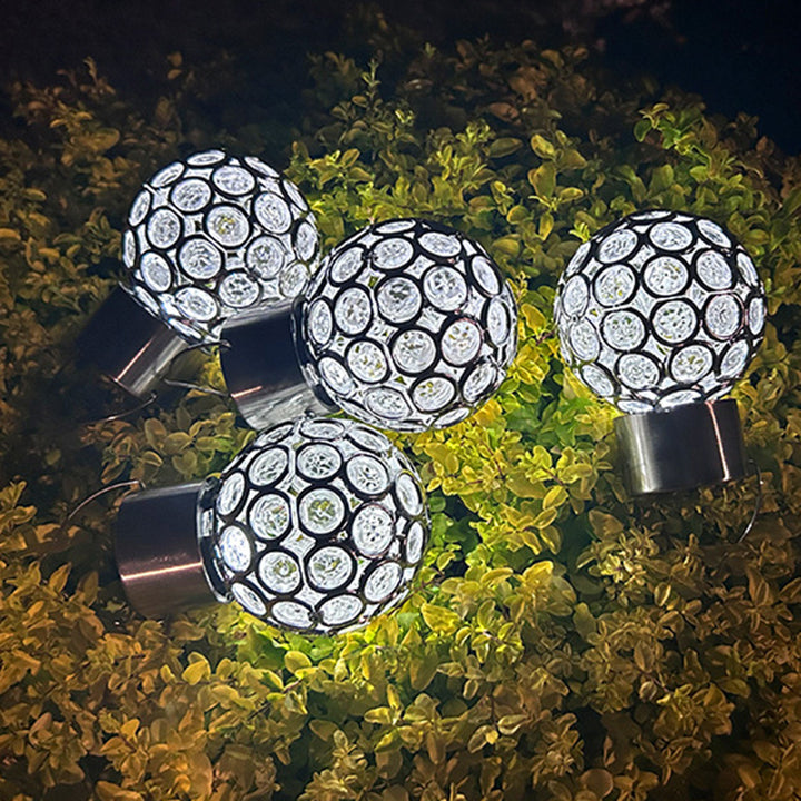 Zeitgenössische kreative solarbetriebene wasserdichte hohle Kugel aus ABS-Kunststoff hängende LED-Außenleuchte Landschaftsbeleuchtung für den Garten 