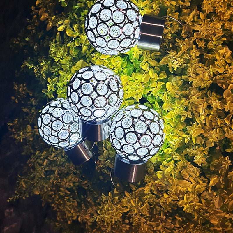 Zeitgenössische kreative solarbetriebene wasserdichte hohle Kugel aus ABS-Kunststoff hängende LED-Außenleuchte Landschaftsbeleuchtung für den Garten 