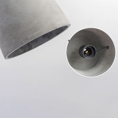 Cylindre Torsadé en Ciment, Fer et Ficelle Industrielle Contemporaine 1-Lumière Suspension pour Salle à Manger 