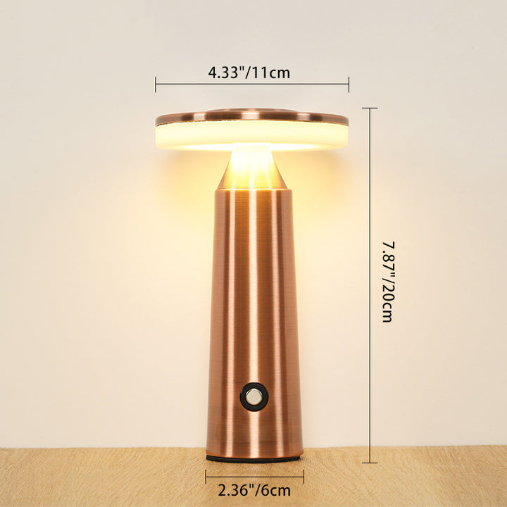 Contemporary Scandinavian Rechargeable Round Iron Acrylic LED Table Lamp Nigh Light For Bedside