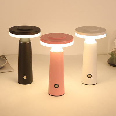 Contemporary Scandinavian Rechargeable Round Iron Acrylic LED Table Lamp Nigh Light For Bedside