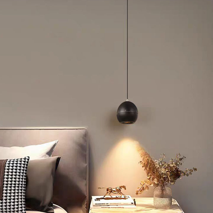 Lámpara colgante LED ajustable de enfoque levantable de aluminio de simplicidad moderna para mesita de noche 