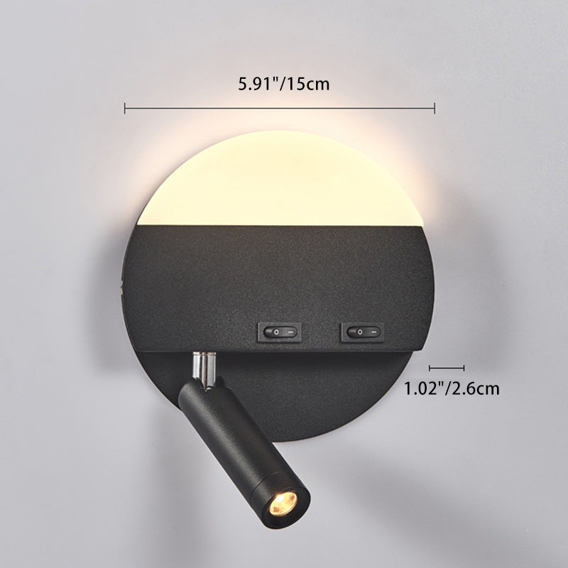 Moderne Einfachheit Eisen Aluminium Acryl Rund Quadrat Spotlight LED Wandleuchte für das Bett 