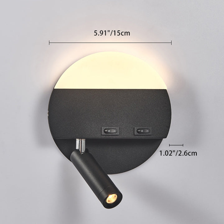 Moderne Einfachheit Eisen Aluminium Acryl Rund Quadrat Spotlight LED Wandleuchte für das Bett 
