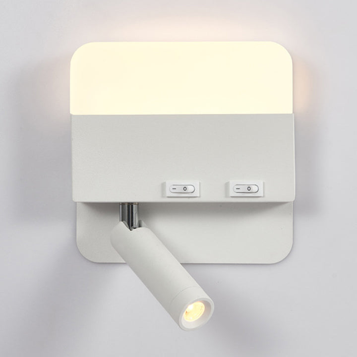 Moderne Einfachheit Eisen Aluminium Acryl Rund Quadrat Spotlight LED Wandleuchte für das Bett 