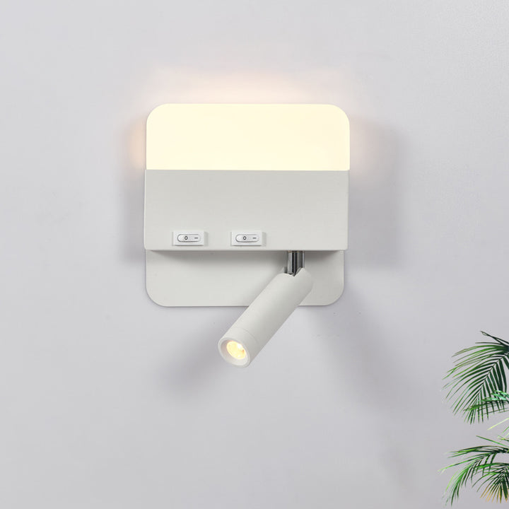 Moderne Einfachheit Eisen Aluminium Acryl Rund Quadrat Spotlight LED Wandleuchte für das Bett 