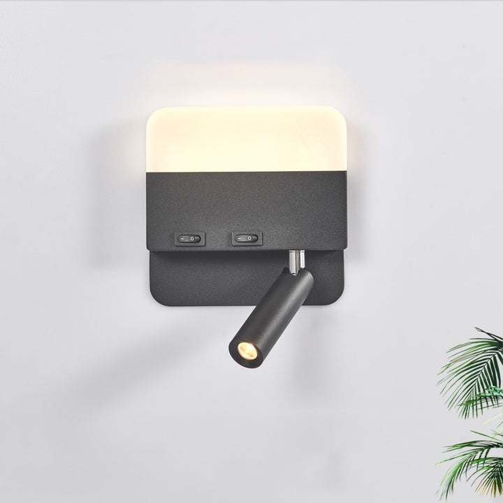 Moderne Einfachheit Eisen Aluminium Acryl Rund Quadrat Spotlight LED Wandleuchte für das Bett 