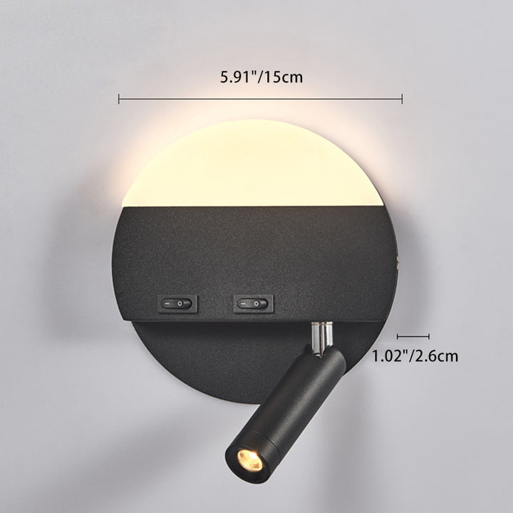 Moderne Einfachheit Eisen Aluminium Acryl Rund Quadrat Spotlight LED Wandleuchte für das Bett 