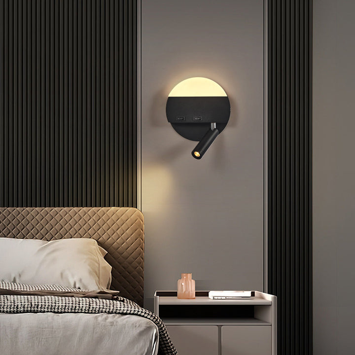 Moderne Einfachheit Eisen Aluminium Acryl Rund Quadrat Spotlight LED Wandleuchte für das Bett 