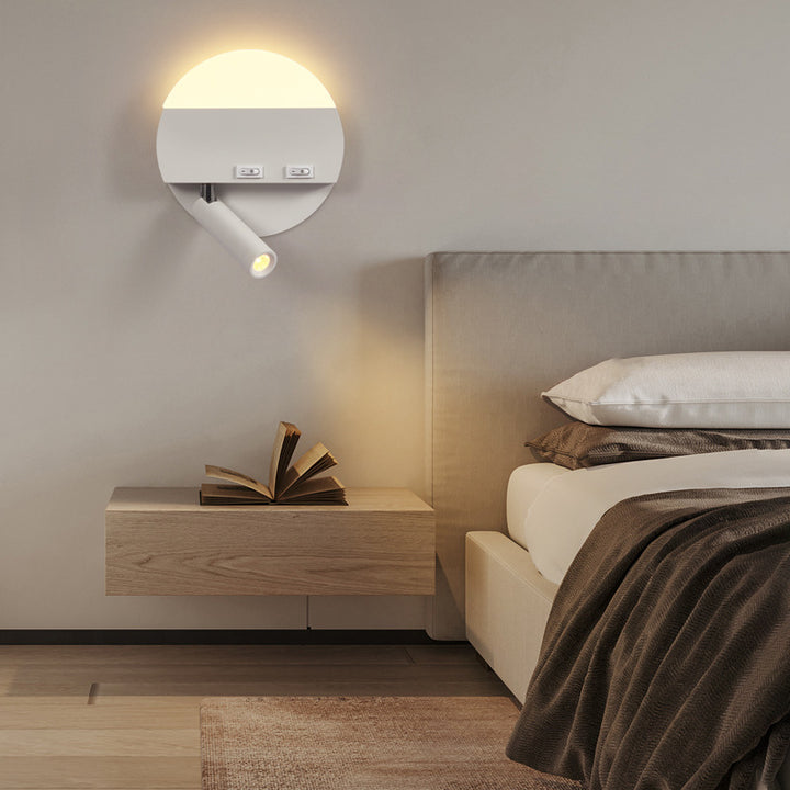 Moderne Einfachheit Eisen Aluminium Acryl Rund Quadrat Spotlight LED Wandleuchte für das Bett 