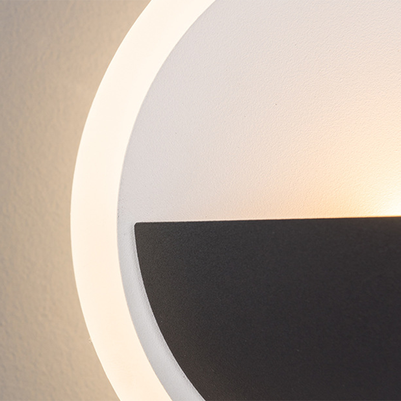 Lámpara de Aplique de Pared LED con Cable de Extracción Redondo de Hierro, Aluminio y Acrílico de Simplicidad Moderna para Cabecera 