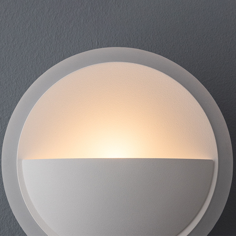 Lámpara de Aplique de Pared LED con Cable de Extracción Redondo de Hierro, Aluminio y Acrílico de Simplicidad Moderna para Cabecera 