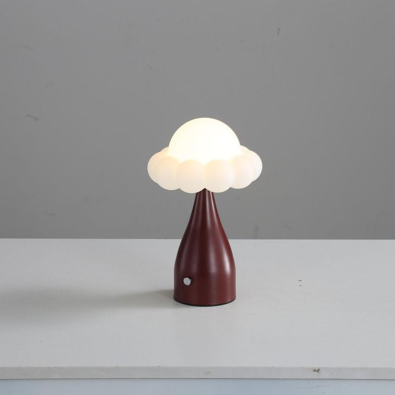 مصباح طاولة LED على شكل قبة سحاب من الحديد والبلاستيك الإبداعي المعاصر للغرفة النوم 