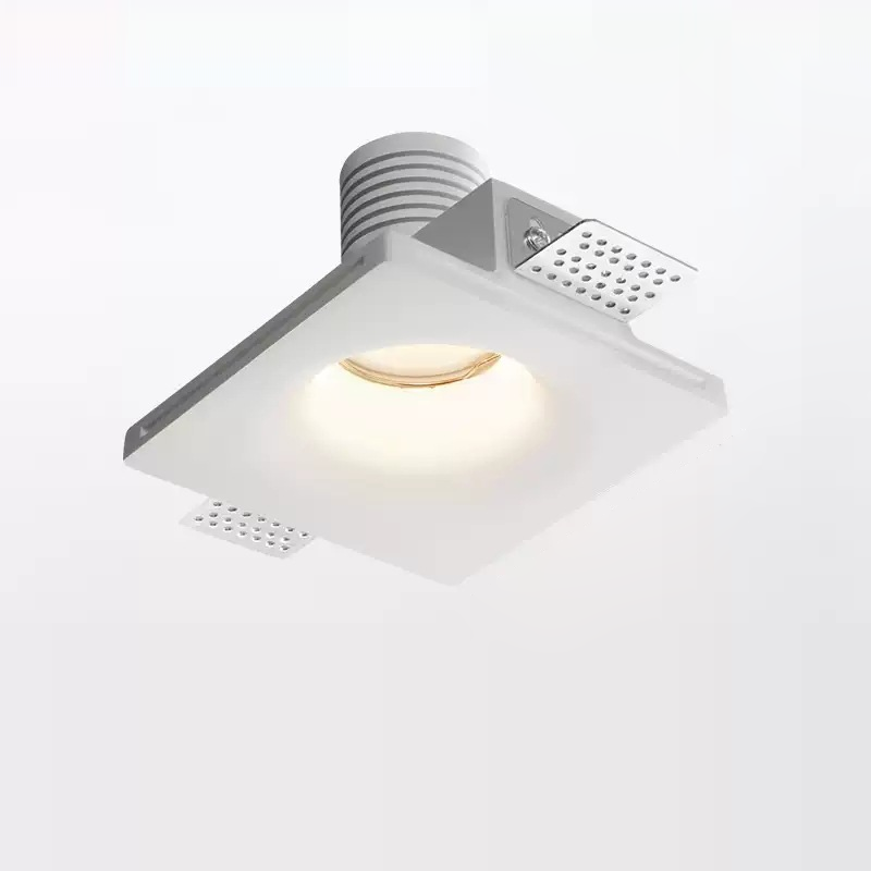 Moderner minimalistischer runder quadratischer Gipseingebetteter Strahler 1-Licht-Deckenleuchte für das Wohnzimmer 