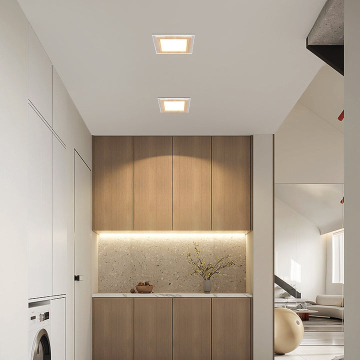 Plafonnier encastré LED en verre PMMA en aluminium rond traditionnel chinois pour salon 