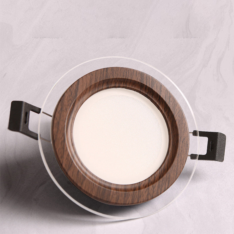 Plafonnier encastré LED en verre PMMA en aluminium rond traditionnel chinois pour salon 