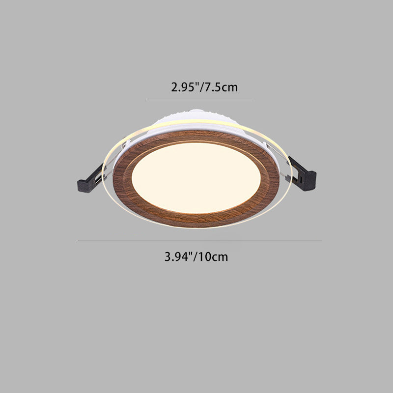Plafonnier encastré LED en verre PMMA en aluminium rond traditionnel chinois pour salon 