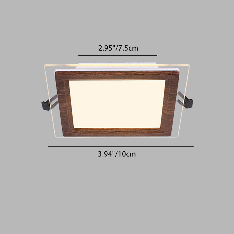 Plafonnier encastré LED en verre PMMA en aluminium rond traditionnel chinois pour salon 