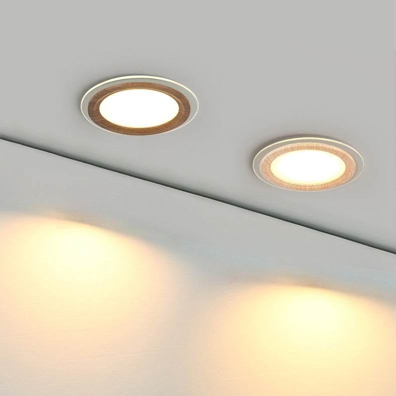 Plafonnier encastré LED en verre PMMA en aluminium rond traditionnel chinois pour salon 