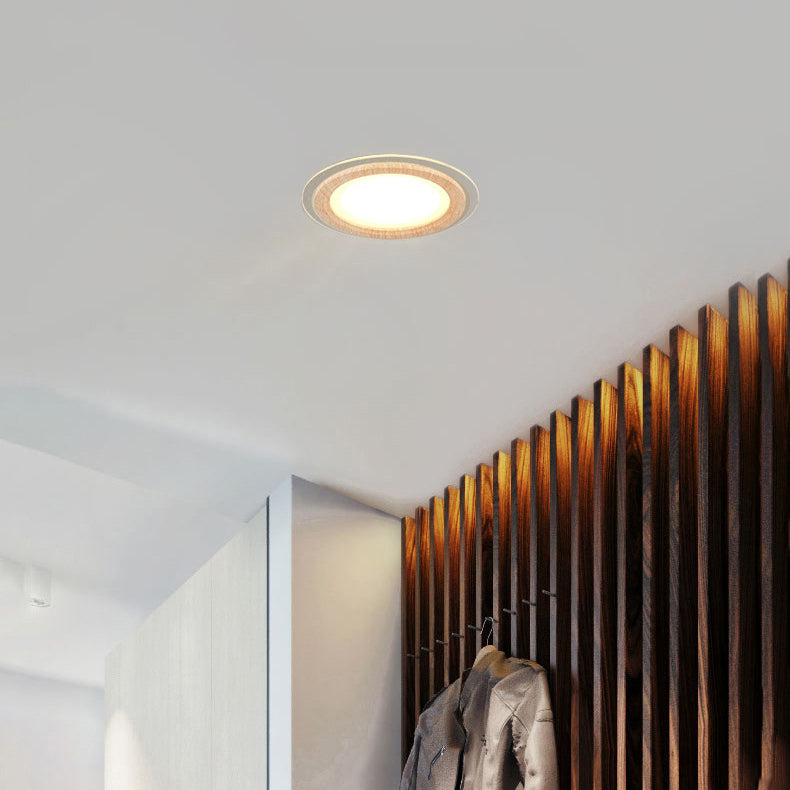 Plafonnier encastré LED en verre PMMA en aluminium rond traditionnel chinois pour salon 