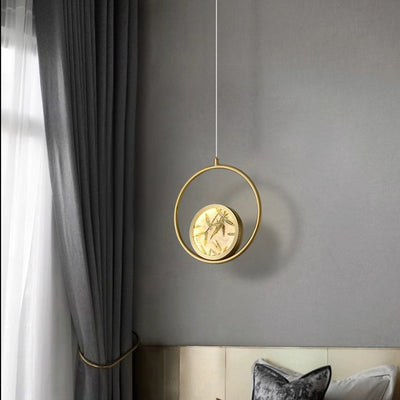 Lustre suspendu LED en verre émaillé en cuivre avec feuille de bambou elliptique ronde carrée traditionnelle chinoise pour chevet 