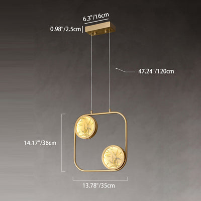 Lustre suspendu LED en verre émaillé en cuivre avec feuille de bambou elliptique ronde carrée traditionnelle chinoise pour chevet 