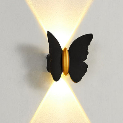 Applique murale LED en aluminium étanche et créative contemporaine avec papillon pour patio extérieur 