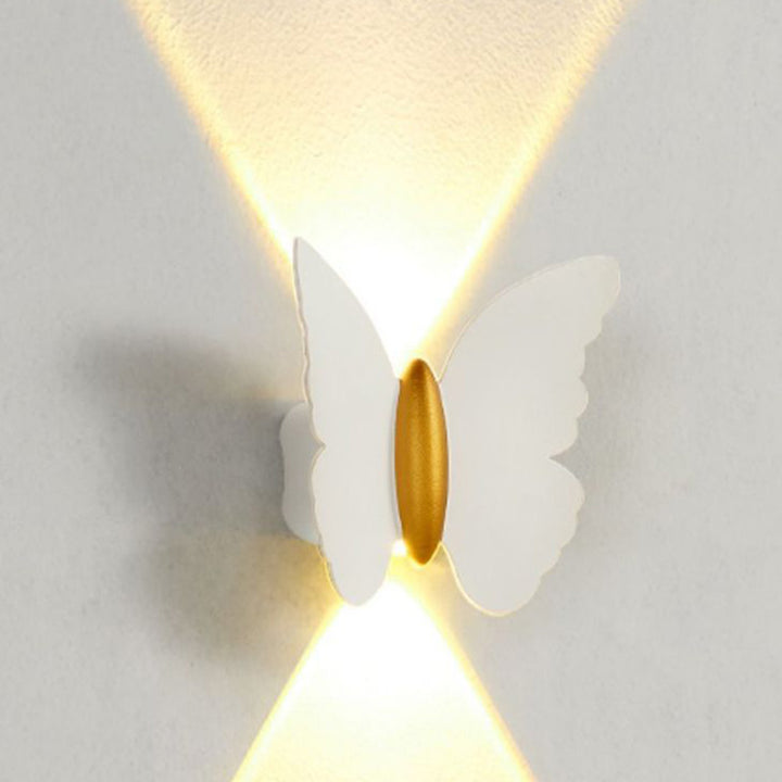 Applique murale LED en aluminium étanche et créative contemporaine avec papillon pour patio extérieur 