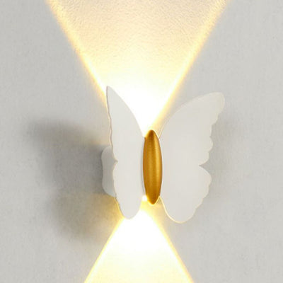 Applique murale LED en aluminium étanche et créative contemporaine avec papillon pour patio extérieur 
