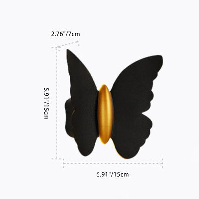 Applique murale LED en aluminium étanche et créative contemporaine avec papillon pour patio extérieur 