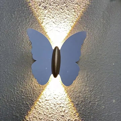 Applique murale LED en aluminium étanche et créative contemporaine avec papillon pour patio extérieur 