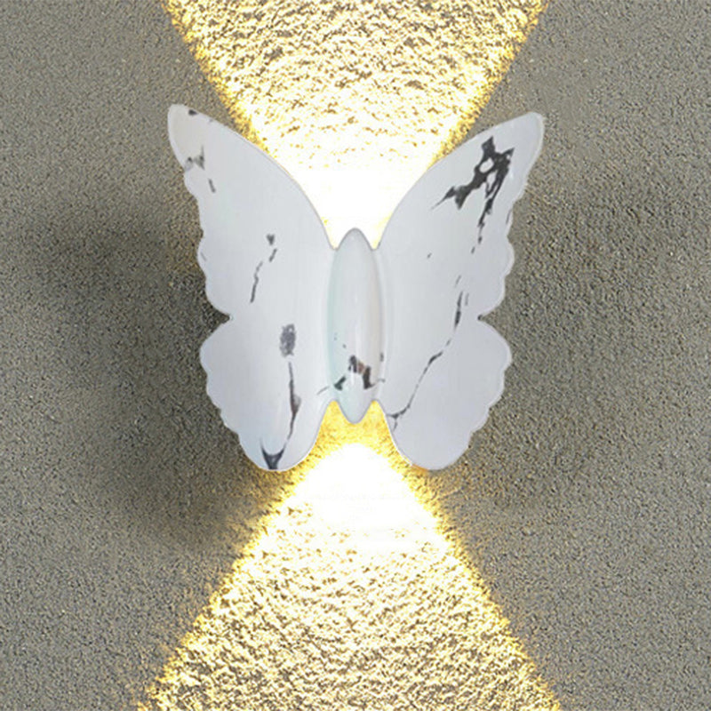 Applique murale LED en aluminium étanche et créative contemporaine avec papillon pour patio extérieur 