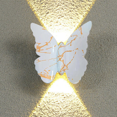 Applique murale LED en aluminium étanche et créative contemporaine avec papillon pour patio extérieur 