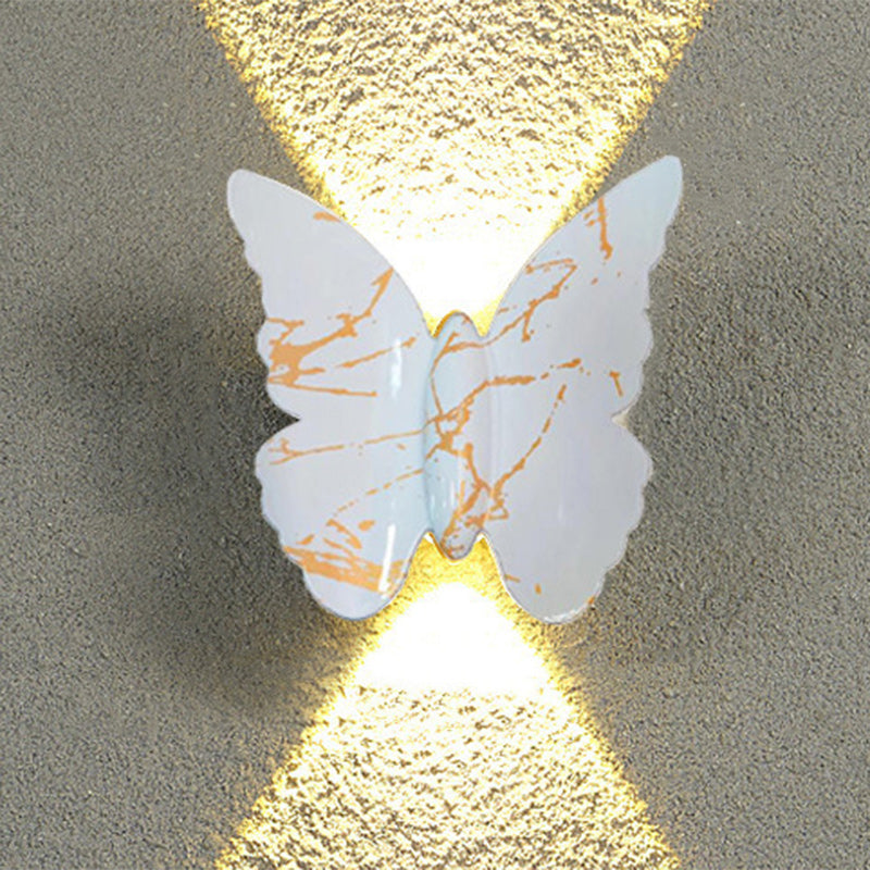 Applique murale LED en aluminium étanche et créative contemporaine avec papillon pour patio extérieur 