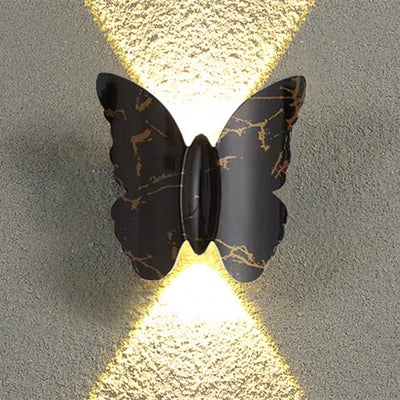 Applique murale LED en aluminium étanche et créative contemporaine avec papillon pour patio extérieur 
