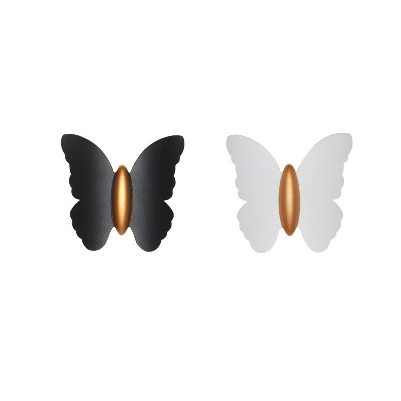 Applique murale LED en aluminium étanche et créative contemporaine avec papillon pour patio extérieur 