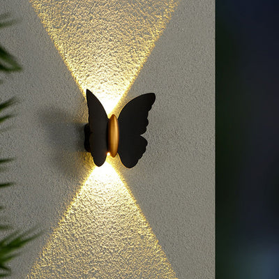 Applique murale LED en aluminium étanche et créative contemporaine avec papillon pour patio extérieur 