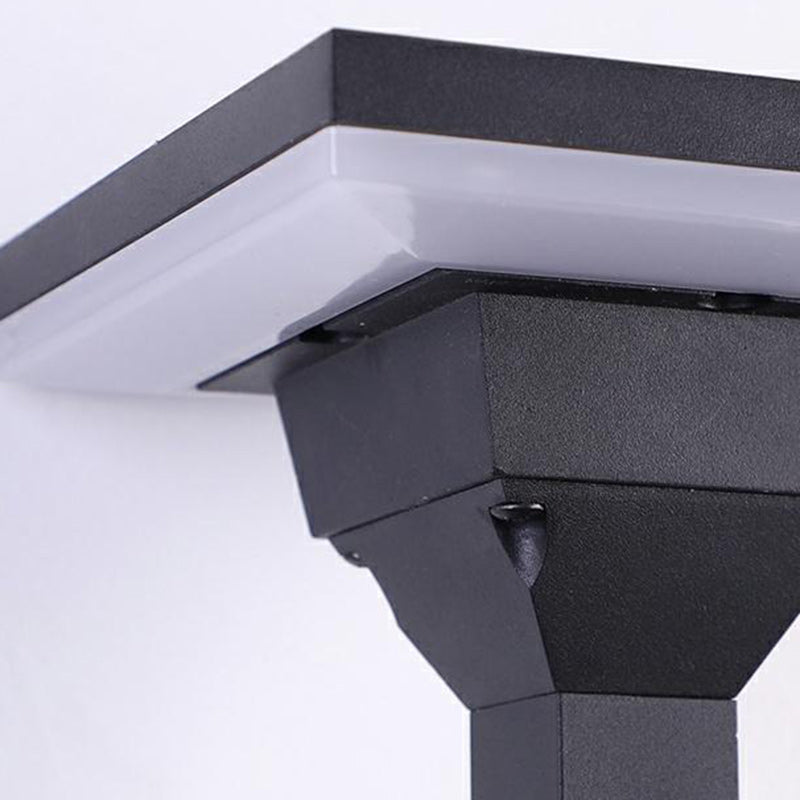 مصباح حائط LED من الألومنيوم بتصميم بسيط حديث ومقاوم للماء على شكل عمود مربع دائري للاستخدام الخارجي في الفناء 