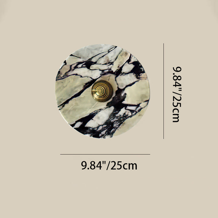 Applique murale LED en aluminium avec disque en marbre traditionnel français pour chevet 
