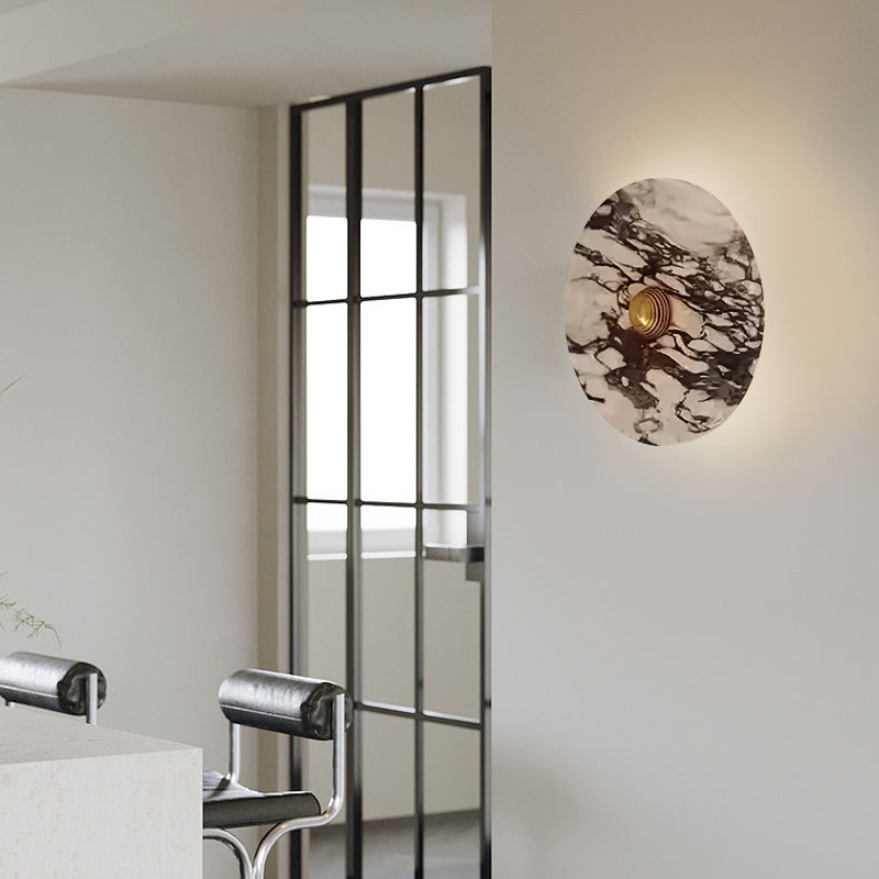 Traditionelle französische Marmor-Aluminium-LED-Wandleuchte für das Bett 