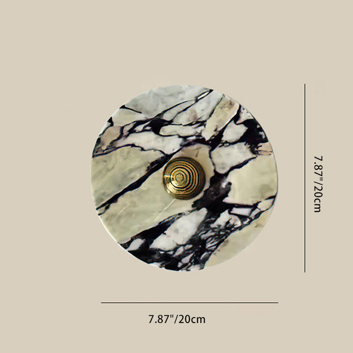 Applique murale LED en aluminium avec disque en marbre traditionnel français pour chevet 