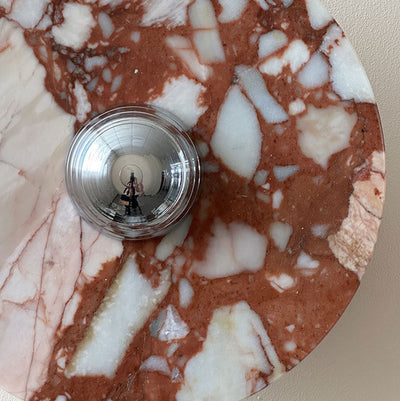 Traditional French Marble Aluminum Disc LED Wall Sconce Lamp For Bedside