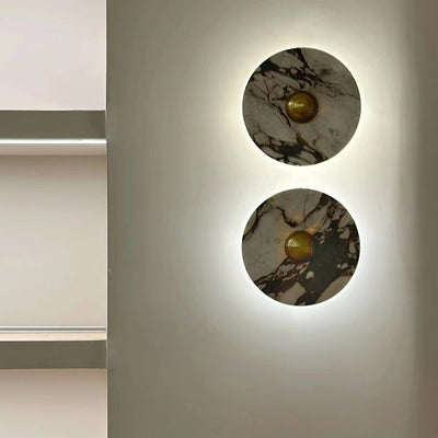 Traditionelle französische Marmor-Aluminium-LED-Wandleuchte für das Bett 