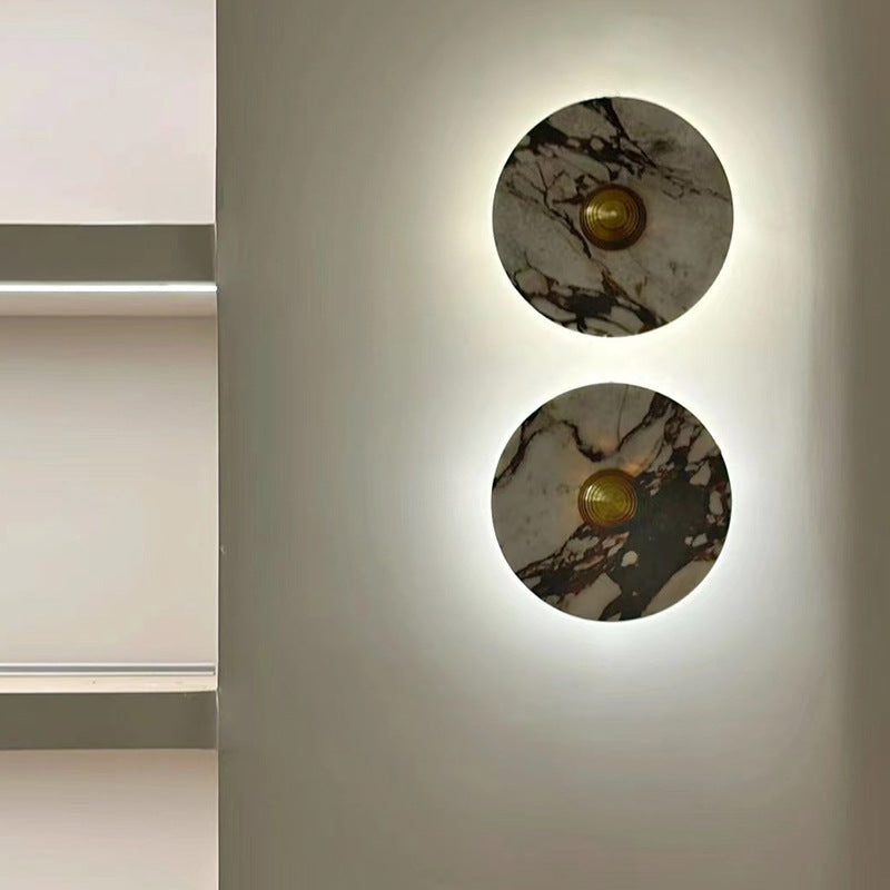 Traditionelle französische Marmor-Aluminium-LED-Wandleuchte für das Bett 