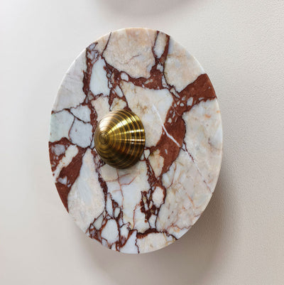 Traditional French Marble Aluminum Disc LED Wall Sconce Lamp For Bedside