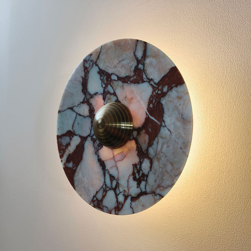 Traditionelle französische Marmor-Aluminium-LED-Wandleuchte für das Bett 