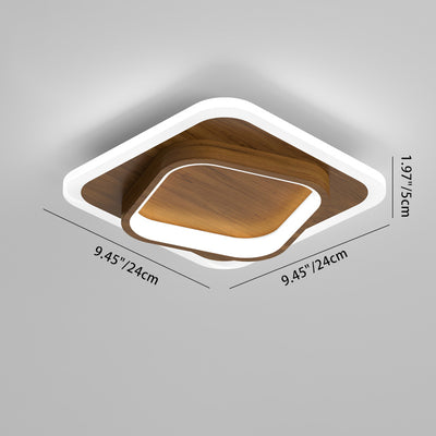 Zeitgenössische skandinavische Eisen-Acryl-Runde Quadrat LED-Deckenleuchte für den Flur 