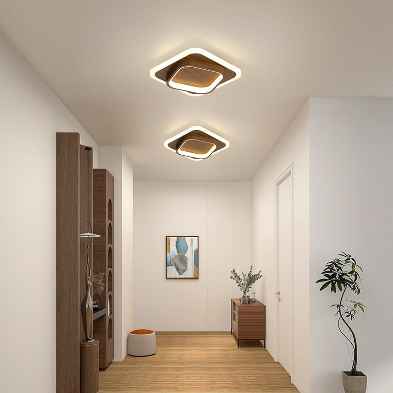 Zeitgenössische skandinavische Eisen-Acryl-Runde Quadrat LED-Deckenleuchte für den Flur 