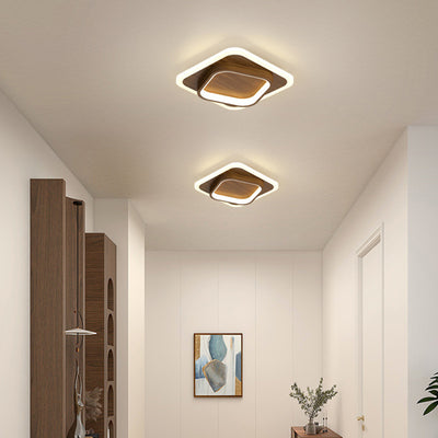 Zeitgenössische skandinavische Eisen-Acryl-Runde Quadrat LED-Deckenleuchte für den Flur 